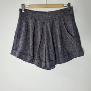 Bluette Grey speckled pleat front trouser shorts Size M NWT